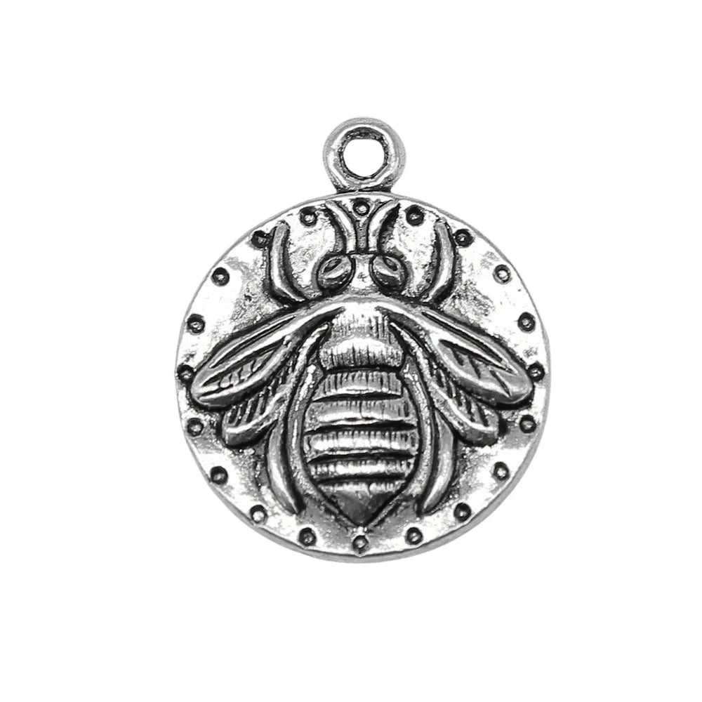 24x20mm 3.3g Multicolor Zinc Alloy Bee Double Sided Charm Pendant for DIY Necklace Bracelet Crafts