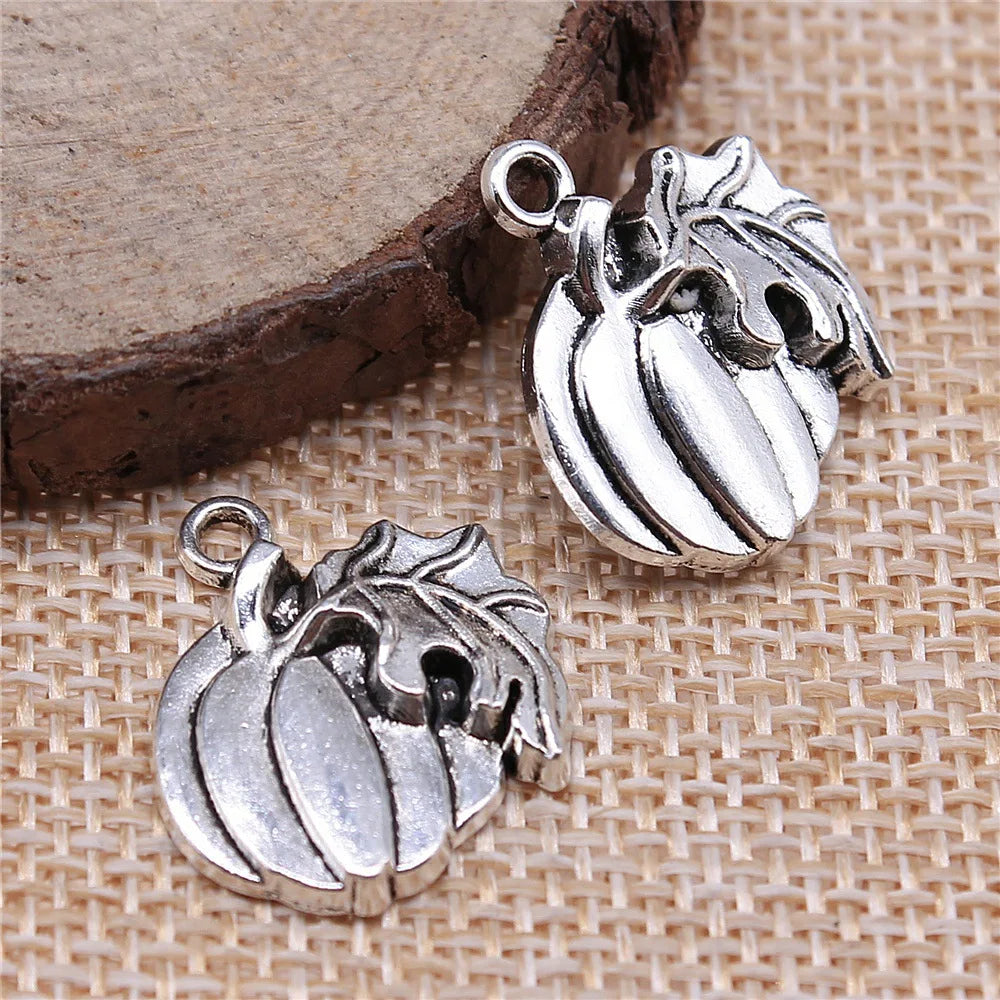 21x18mm 2.2g Multicolor Zinc Alloy Pumpkin Charm Pendant for DIY Halloween Jewelry Making