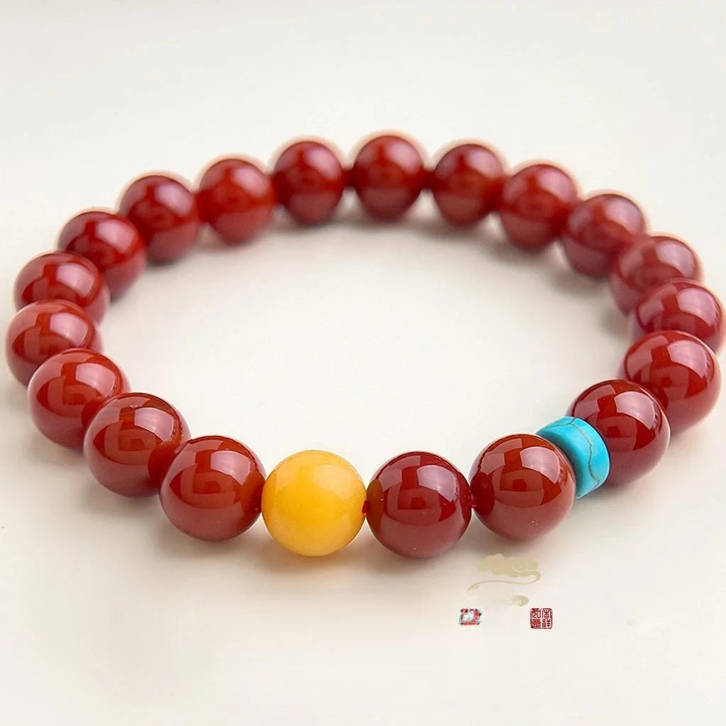Vintage Ethnic Geometric Agate Natural Stone Beaded Bracelet For Women Handmade Jewelry