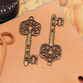 62x22MM Antique Silver Zinc Alloy Floral Key Charm Pendant for DIY Necklace Bracelet Jewelry Making