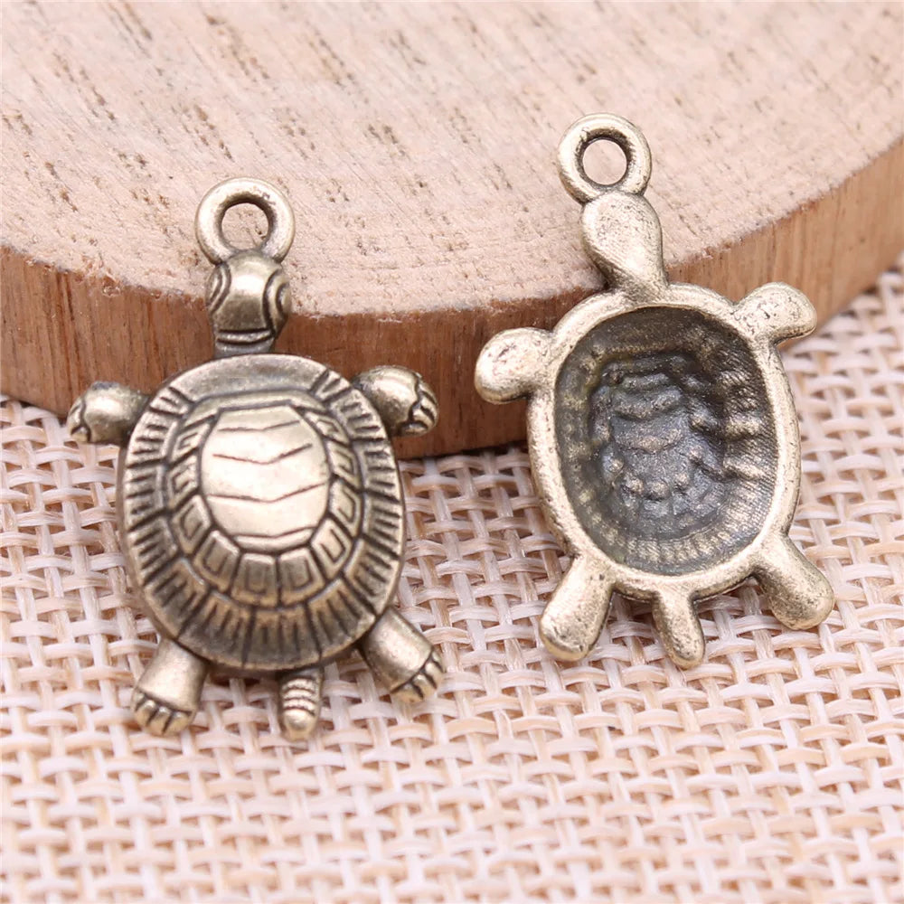 24x16mm 2.05g Multicolor Zinc Alloy Sea Turtle Charm Pendant for Ocean Animal DIY Jewelry Making