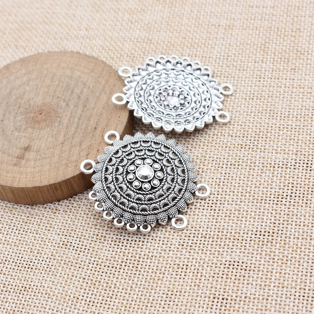 42x38mm 6.2g Multicolor Zinc Alloy 4-Hole Connector Charm for Body Chain Waist Chain Headpiece DIY