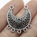 31x26mm 2.8g Multicolor Zinc Alloy Half Moon Earring Connector Charms for DIY Earrings Jewelry Making