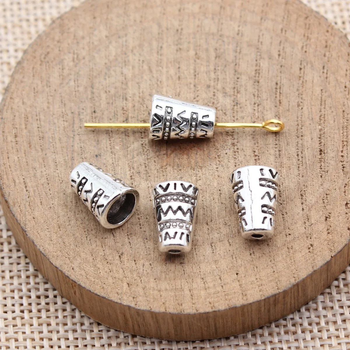 10.5x7.6x7.8mm 1.15g Multicolor Zinc Alloy Cone bead caps for tassel pendants and DIY jewelry findings