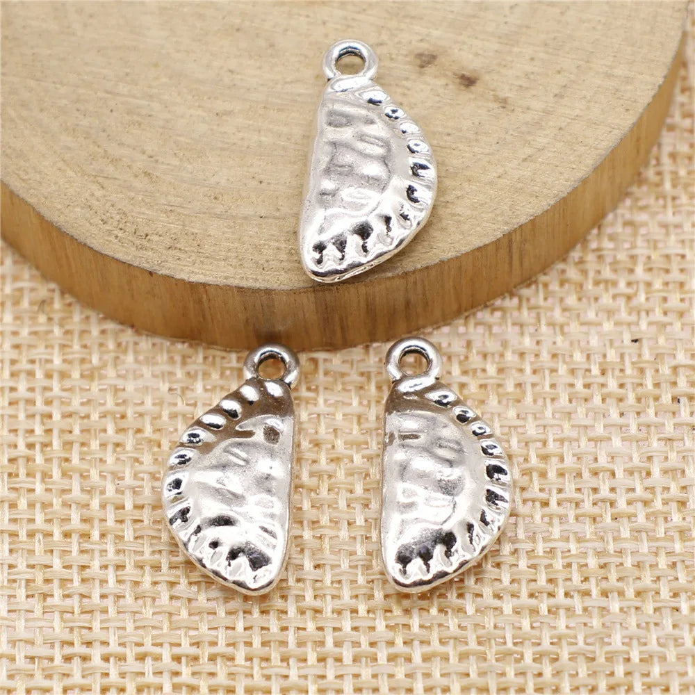 10x22mm 2.6g Antique Silver Zinc Alloy Dumpling Charm Pendant for DIY Bracelet Necklace Making
