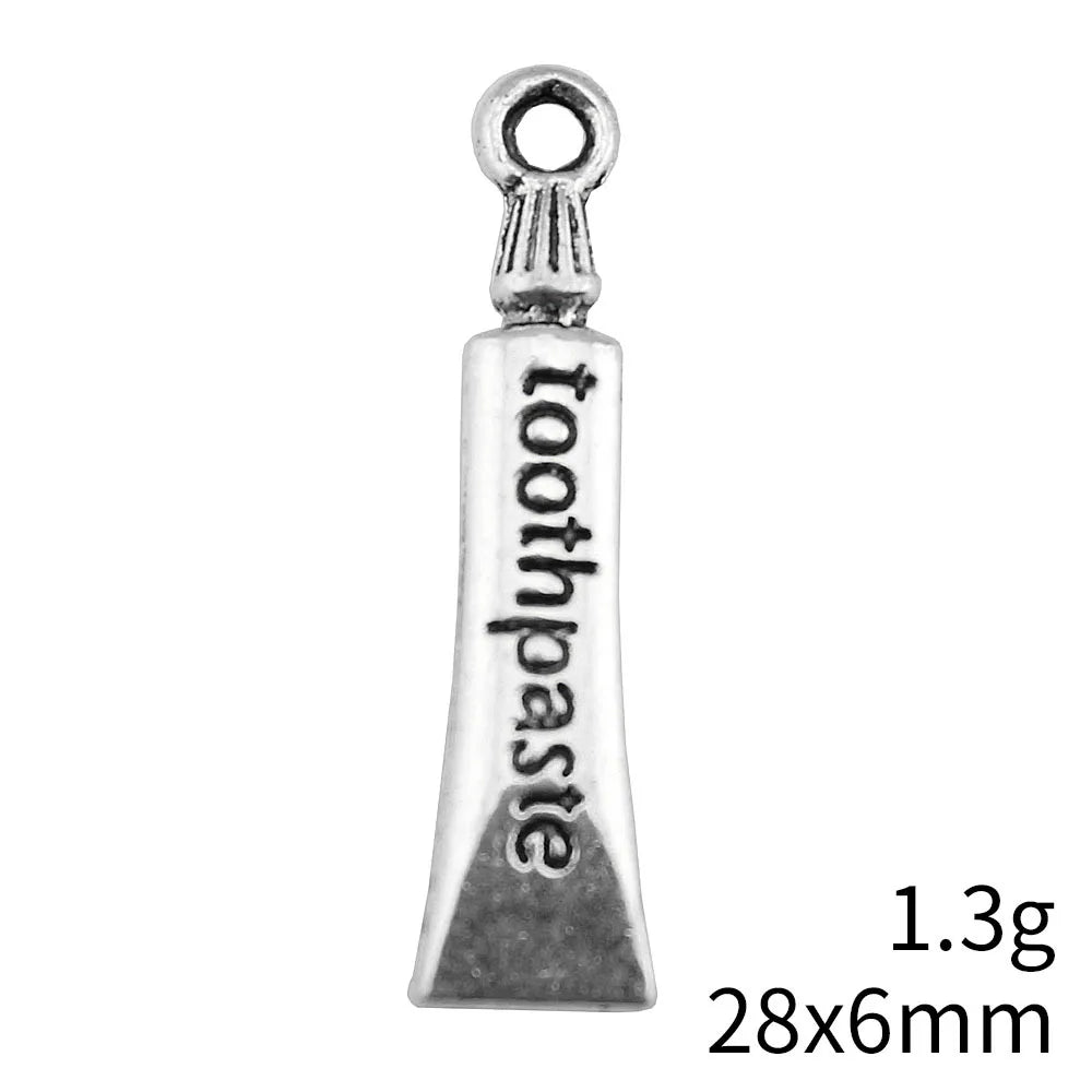 28x6mm 1.3g Multicolor Zinc Alloy Toothpaste Charm Pendant for DIY Bracelet Necklace Jewelry Making