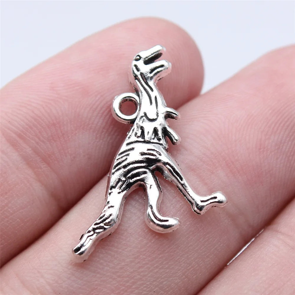 19x22mm 1.3g Antique Silver Zinc Alloy Dinosaur Charm Pendant for DIY Necklace Bracelet Jewelry Making