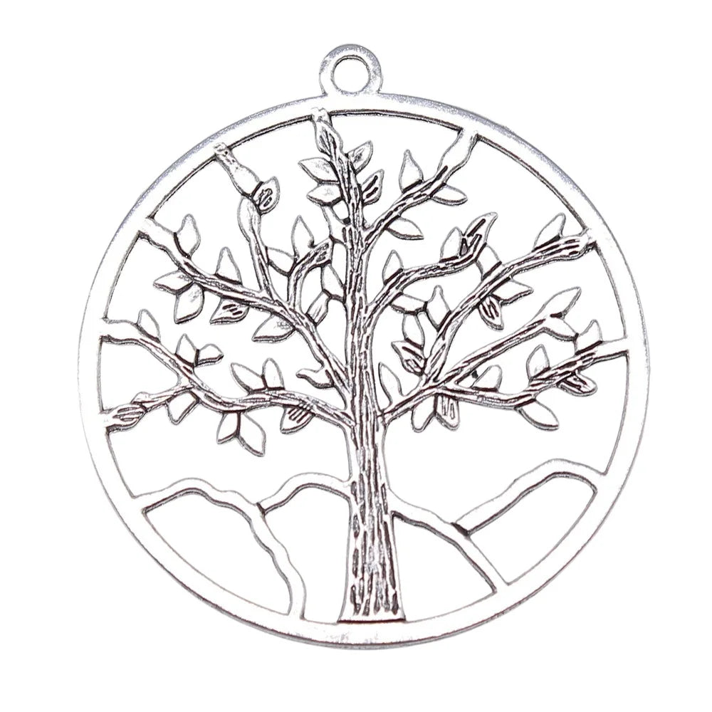63x57mm 11.5g Multicolor Zinc Alloy Tree of Life Charm Pendant for DIY Necklace Jewelry Making