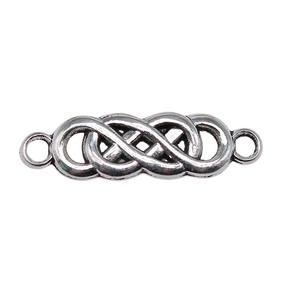 28x8mm 1.3g Antique Silver Zinc Alloy Infinity Symbol Connector Charm for DIY Jewelry Making