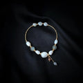Handmade Freshwater Pearl And Moonstone Bracelet For Women Korean Minimalist Geometric Jewelry