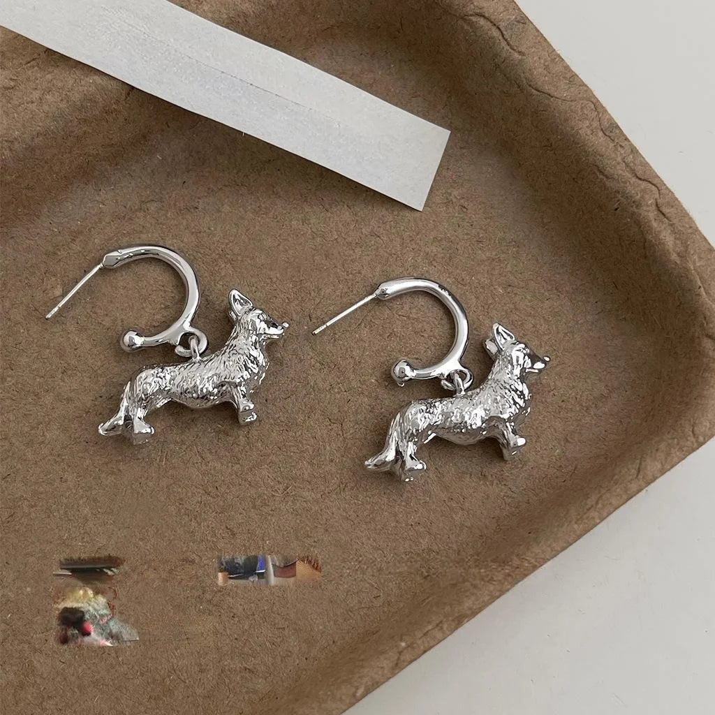 2025 New Copper Dog Zodiac Drop Earrings For Women, Unique Sweet Cool Animal Jewelry