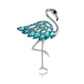 Luxury Rhinestone Flamingo Brooch With Pink Crystal Wings, Elegant Animal Lapel Pin Corsage Suit Accessory