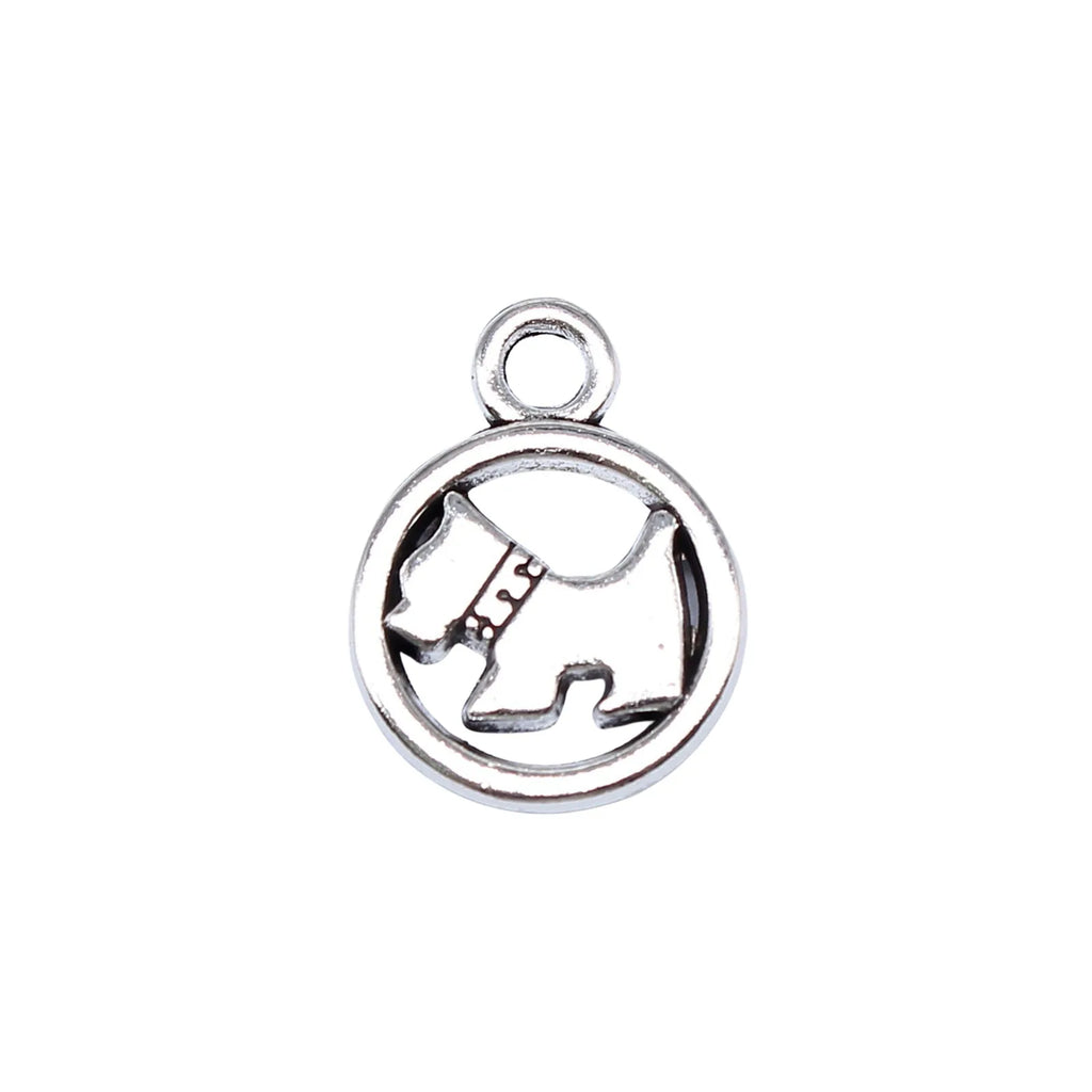 21x16mm 2.3g Antique Silver Tone Zinc Alloy Dog Charm Pendant for DIY Necklace Bracelet Jewelry Making