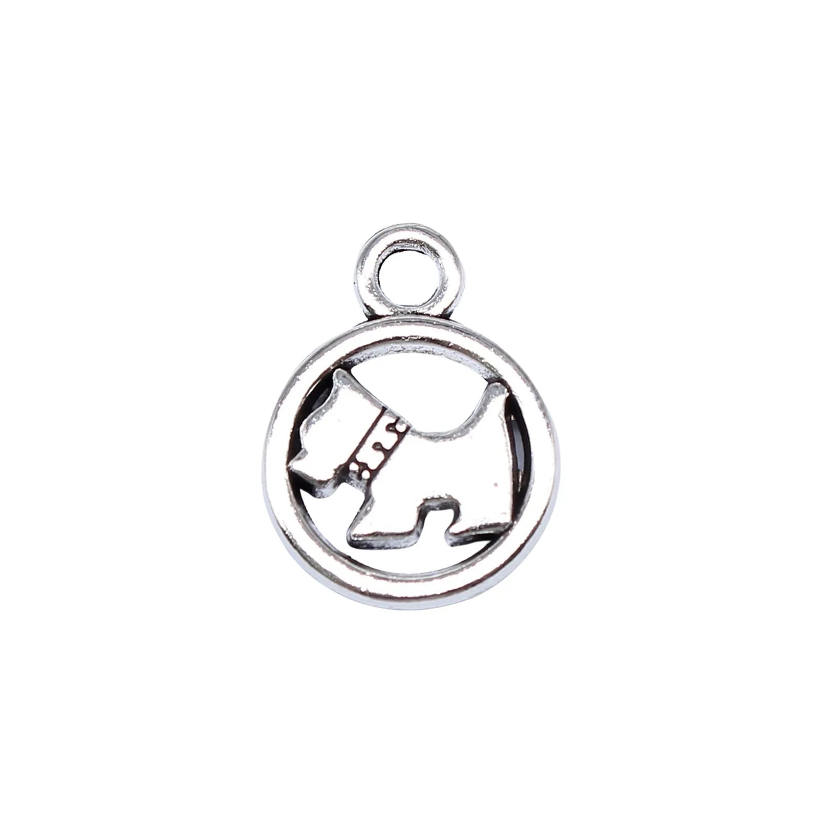 21x16mm 2.3g Antique Silver Tone Zinc Alloy Dog Charm Pendant for DIY Necklace Bracelet Jewelry Making