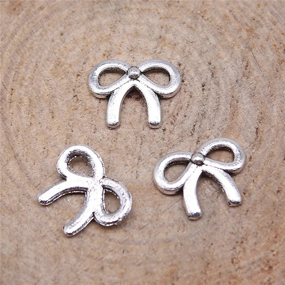 11x9mm 0.3g Multicolor Zinc Alloy Bow Butterfly Charm Pendant for DIY Bracelet Necklace Jewelry Making