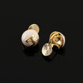 Elegant White Enamel Round Letter H Alloy Stud & Clip On No Piercing Women's Fashion Earrings