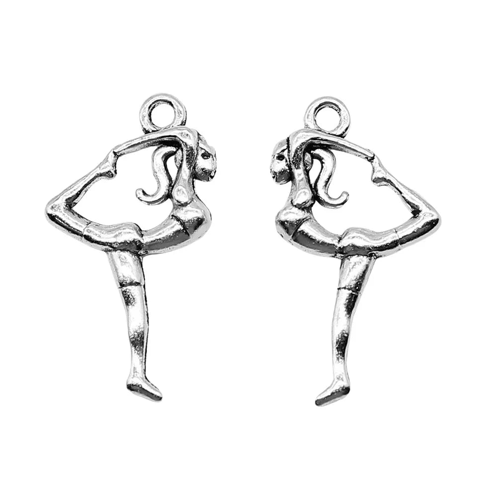 14x26mm 1.2g Antique Silver Zinc Alloy Dancing Charm Pendant for DIY Bracelet Necklace Making