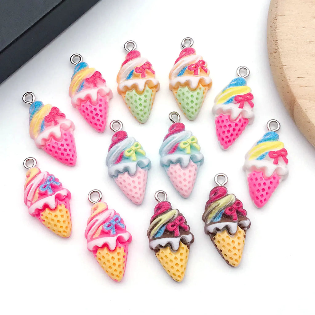Resin Ice Cream Screw Eye Pins Hooks for DIY Jewelry Accessories