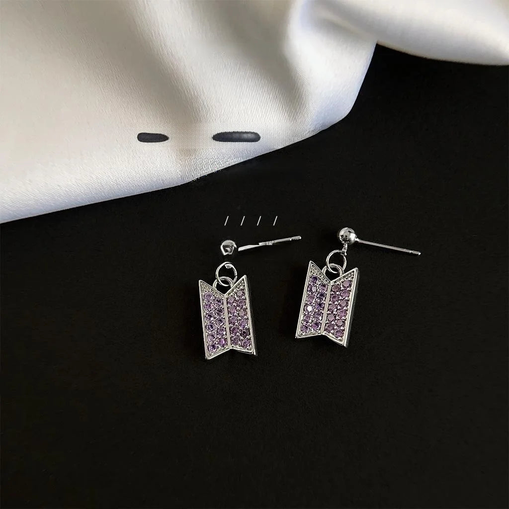 Style Copper Hexagon Drop Earrings With Micro Pave Zircon Geometric Niche Design