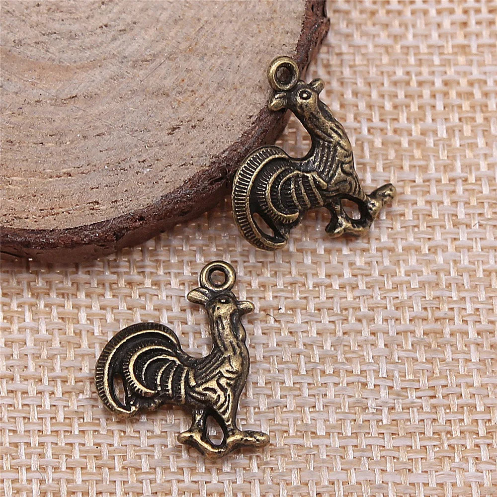 20x16mm 2g Multicolor Zinc Alloy Rooster Charm Pendant for DIY Necklace Bracelet Jewelry Making