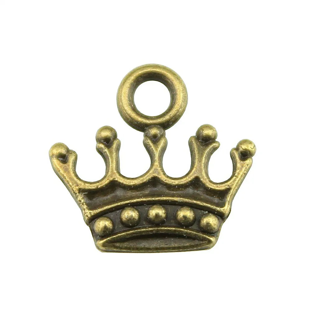 13x14mm 0.8g Multicolor Zinc Alloy Crown Charm Pendant for DIY Necklace Bracelet Jewelry Making