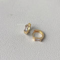 Minimalist Copper Round Geometric Micro Pave Zircon Drop Earrings For Women