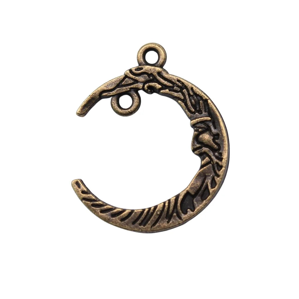 21x26mm 2.1g Multicolor Zinc Alloy Moon Connector Charm Pendant for DIY Necklace Bracelet Making