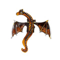 Cute Red Enamel Flying Dragon Brooch With Rhinestones, Alloy Pterosaur Lapel Pin For Suit Accessory