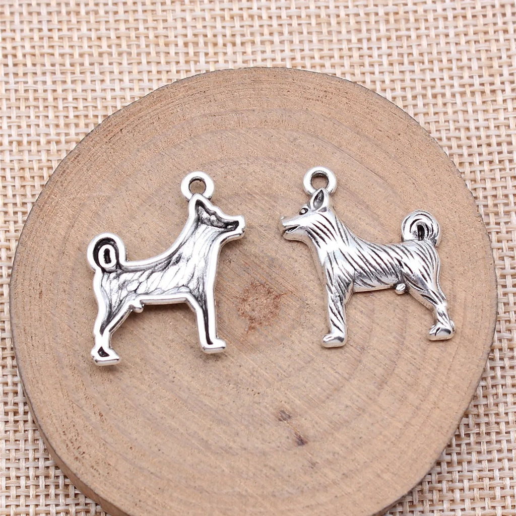 25x23mm 2.8g Antique Silver Tone Zinc Alloy Dog Charm Pendant for DIY Necklace Bracelet Jewelry