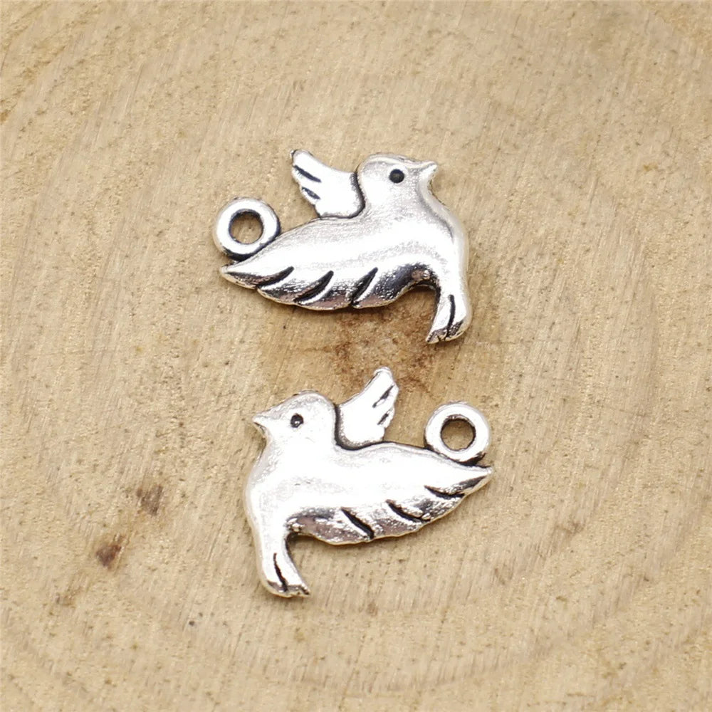 15x11mm 0.9g Multicolor Zinc Alloy Bird Charm Pendant for DIY Necklace Bracelet Jewelry Making