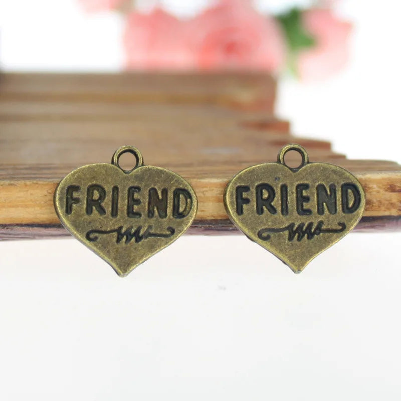 18x17MM Zinc Alloy Heart Charm Pendant for DIY Necklace Bracelet Jewelry Making