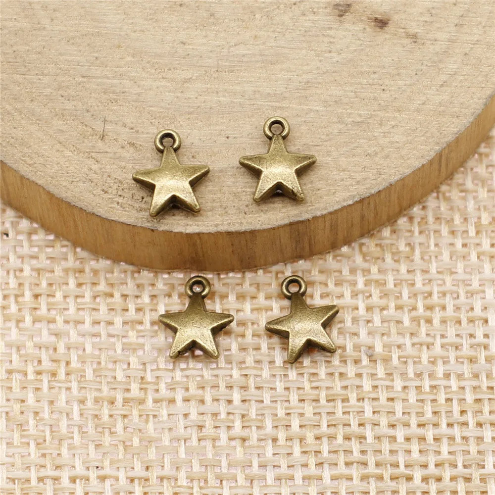 8x7mm 0.3g Zinc Alloy Small Star Charm Pendant for Necklace Bracelet Earring DIY Jewelry Making