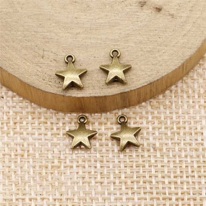 8x7mm 0.3g Zinc Alloy Small Star Charm Pendant for Necklace Bracelet Earring DIY Jewelry Making