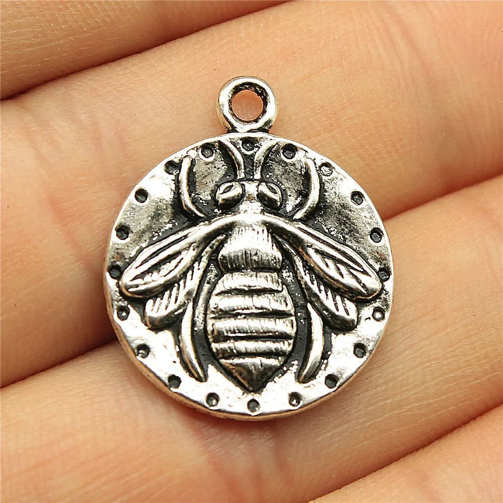 24x20mm 3.3g Multicolor Zinc Alloy Bee Double Sided Charm Pendant for DIY Necklace Bracelet Crafts