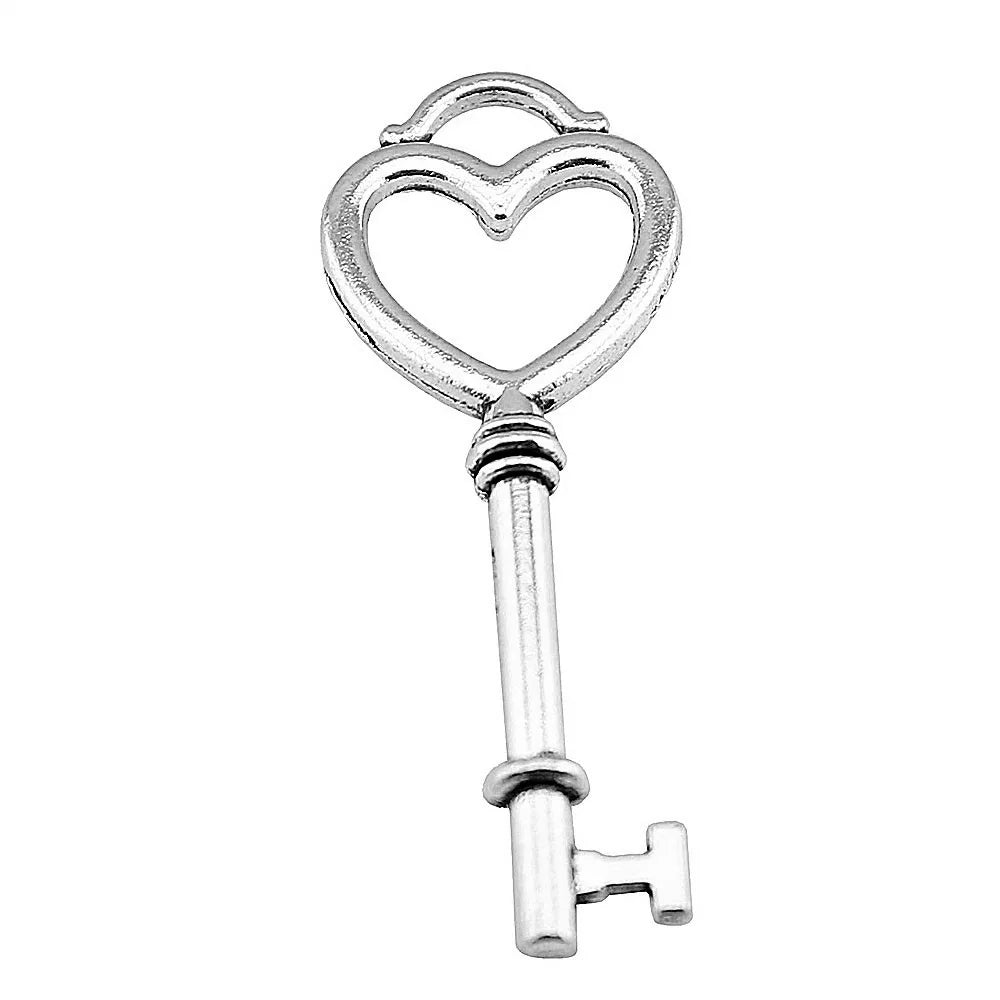 53x20mm 5.1g Antique Silver Zinc Alloy Vintage Key Charm Pendant for DIY Necklace Bracelet Jewelry Making