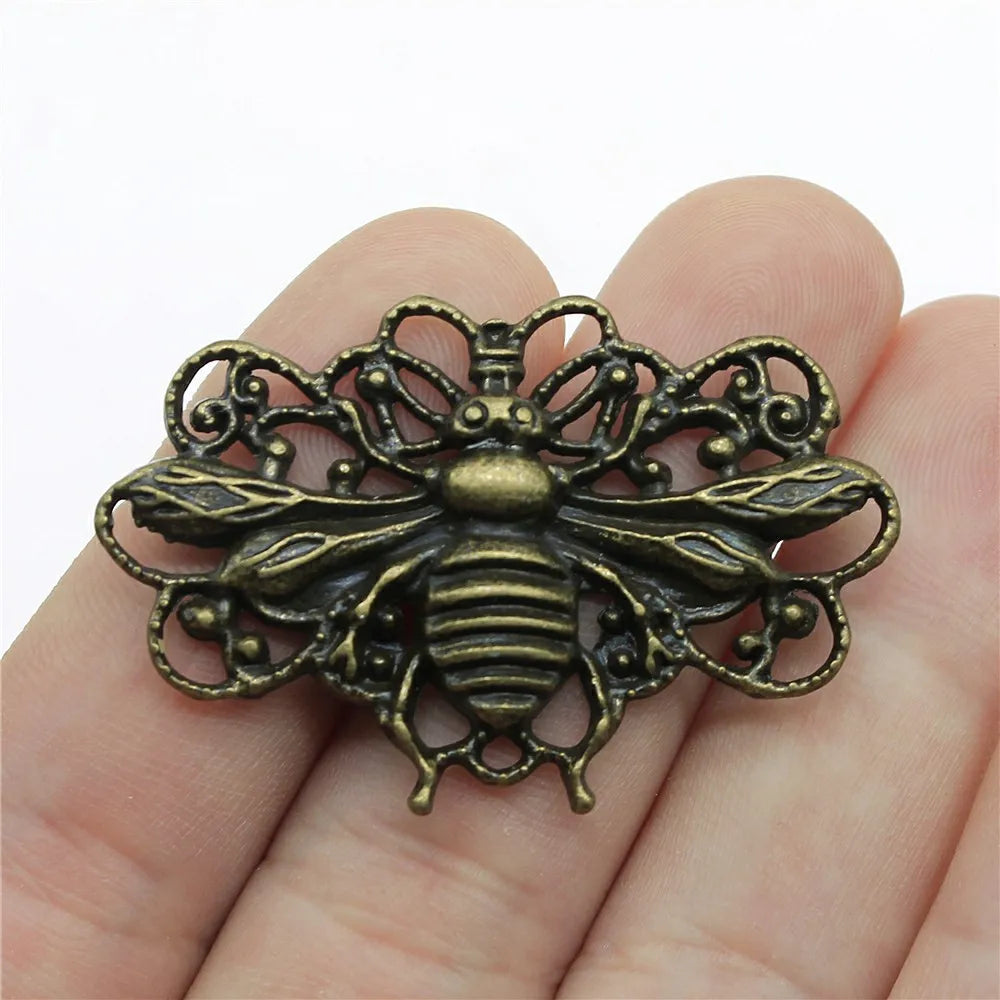 45x29mm 4.6g Multicolor Zinc Alloy Bee Charm Pendant for DIY Necklace Bracelet Jewelry Making