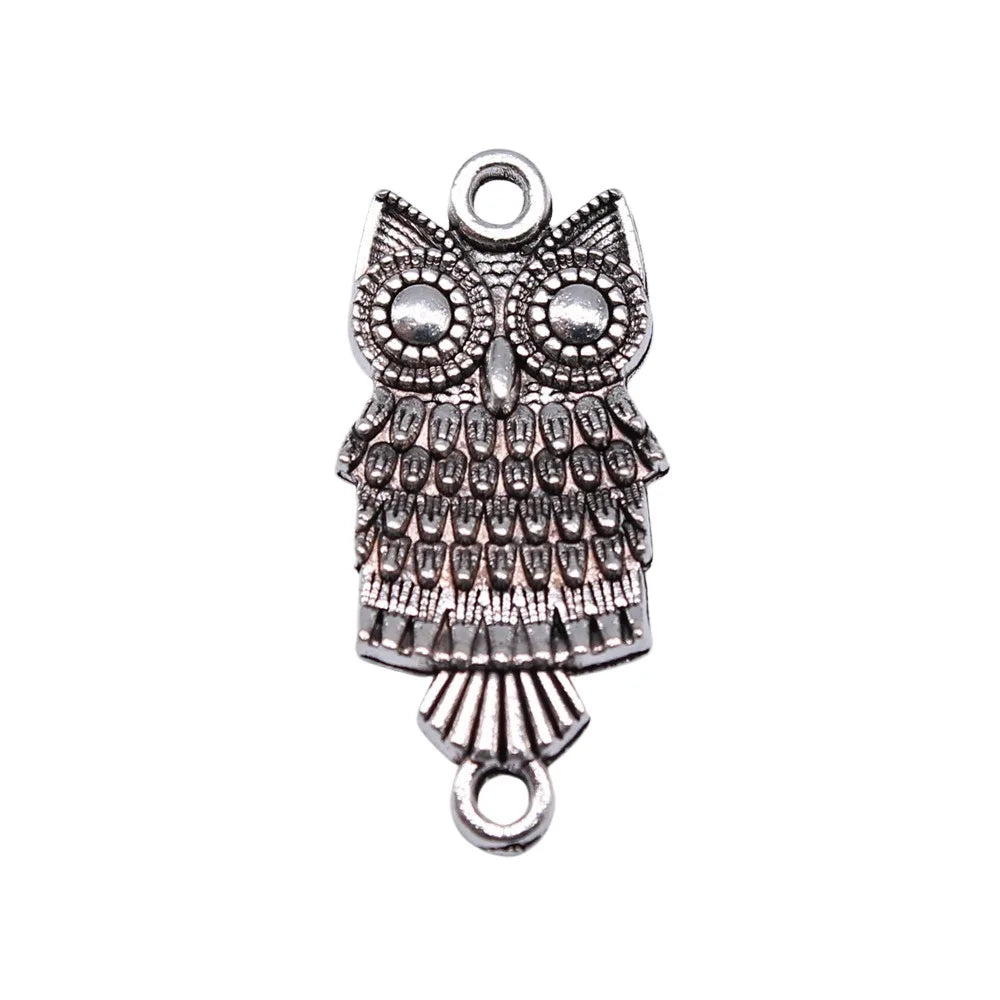 27x13mm 1.9g Antique Silver Zinc Alloy Owl Cat Charm Pendant for DIY Necklace Bracelet Jewelry Making