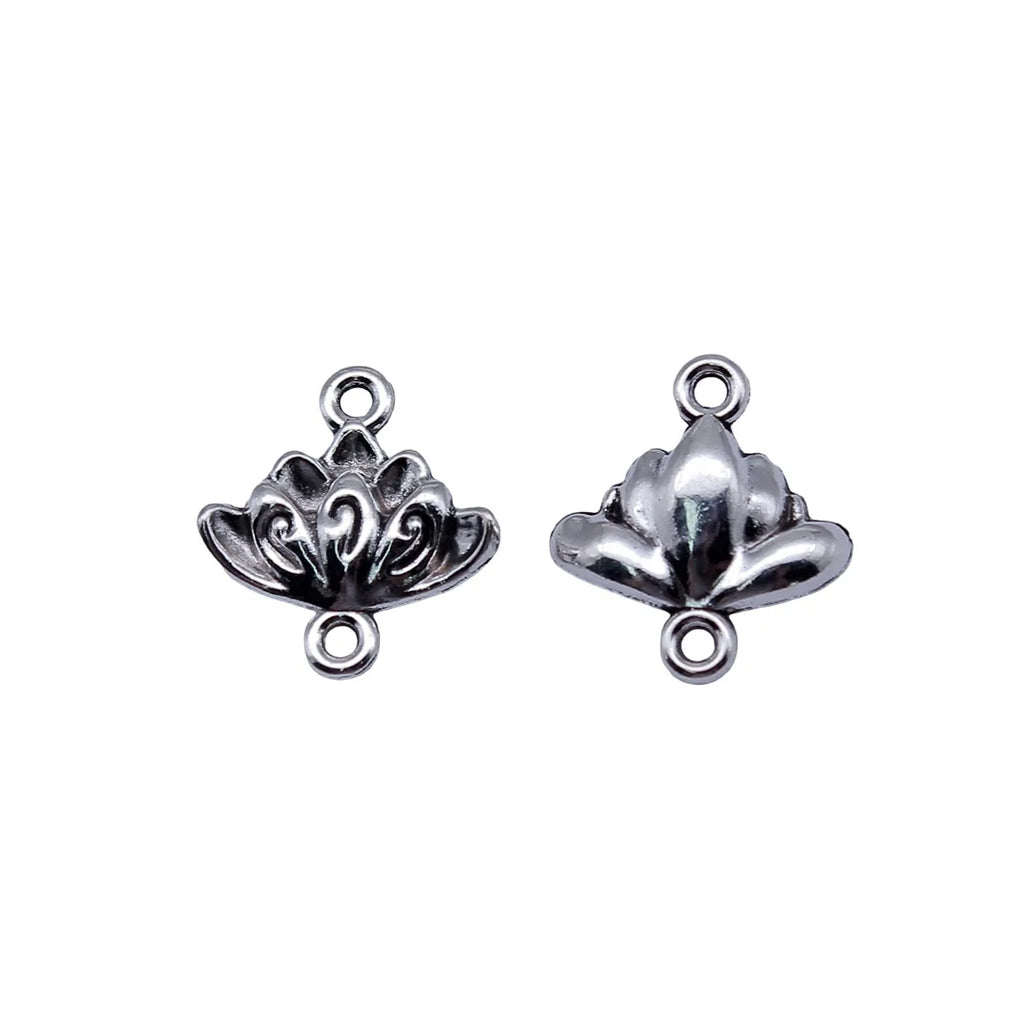 16x15mm 1.39g Antique Silver Zinc Alloy Lotus Connector Charm for DIY Necklace Bracelet Making