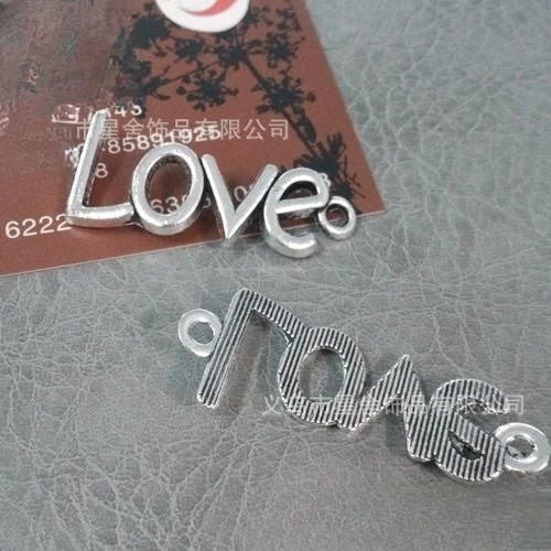 40x15MM Antique Silver Zinc Alloy LOVE Letters Charm Pendant for DIY Necklace Bracelet Jewelry Making