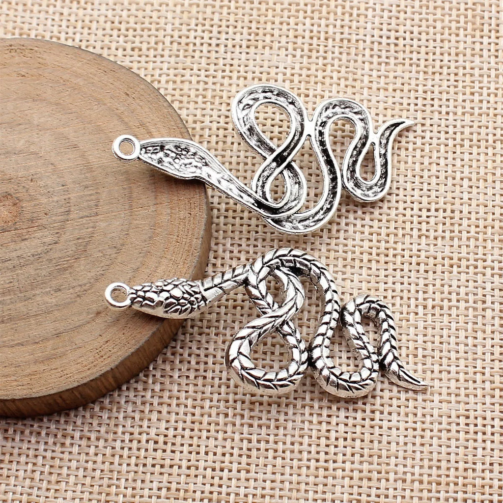 53x26mm 4.7g Multicolor Zinc Alloy Snake Charm Pendant for DIY Necklace Bracelet Jewelry Making