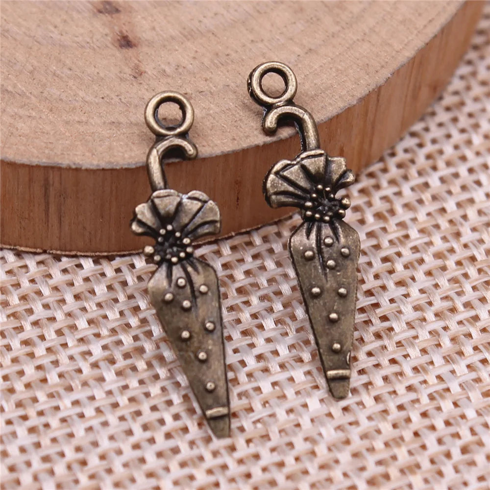 7x26mm 0.6g Multicolor Zinc Alloy Umbrella Charm Pendant for DIY Necklace Bracelet Earring Making