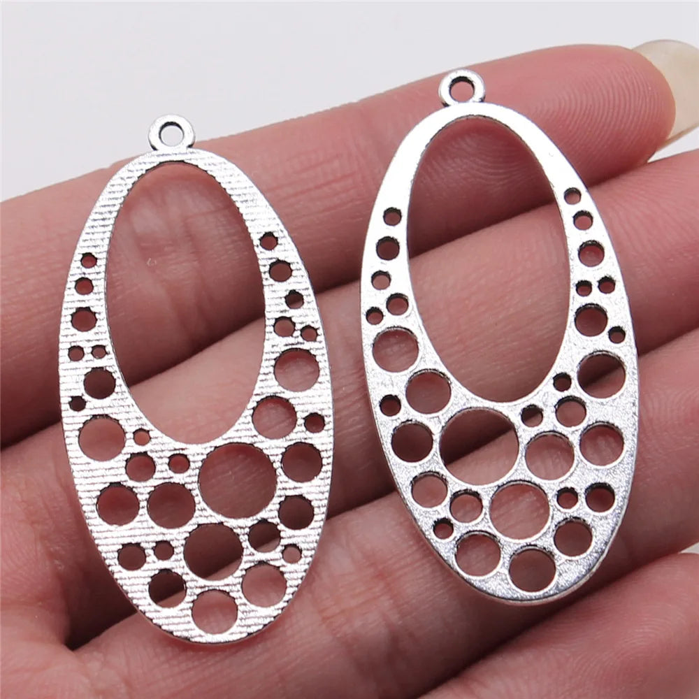 23x47mm 2g Antique Silver Zinc Alloy Multi Hole Earring Connector Charms for DIY Earring Making