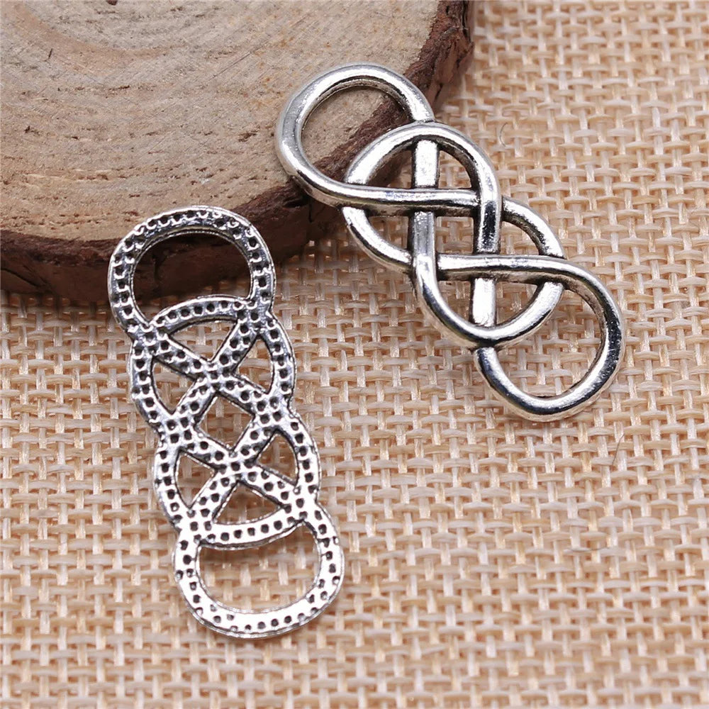 33x12mm 1.9g Multicolor Zinc Alloy Double Infinity Symbol Connector Charm for DIY Bracelet Making