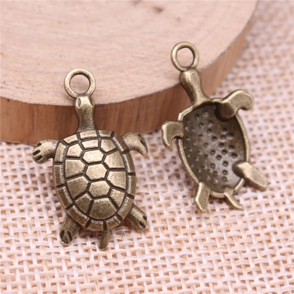 27x17mm 1.5g Multicolor Zinc Alloy Sea Turtle Charm Pendant for DIY Necklace Bracelet Jewelry Making