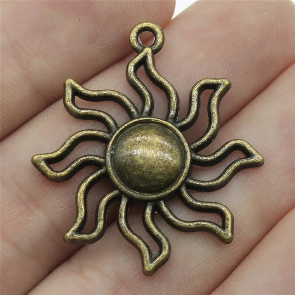 35x31mm 3.2g Multicolor Zinc Alloy Sun Charm Pendant for DIY Necklace Bracelet Jewelry Making