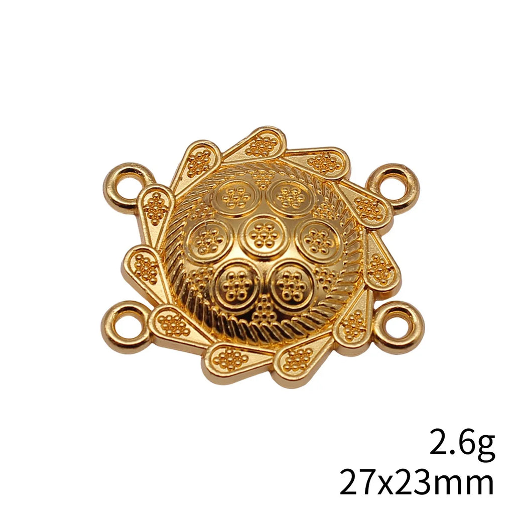 27x23mm 2.6g Multicolor Zinc Alloy Four-Hole Connector Charm for Body Chain Waist Chain Jewelry