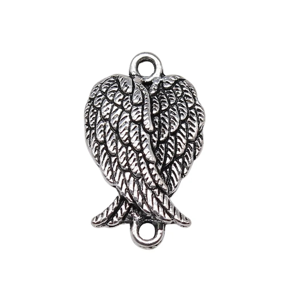 11x19mm 1g Multicolor Zinc Alloy Wing Connector Charm for DIY Necklace Bracelet Jewelry Making