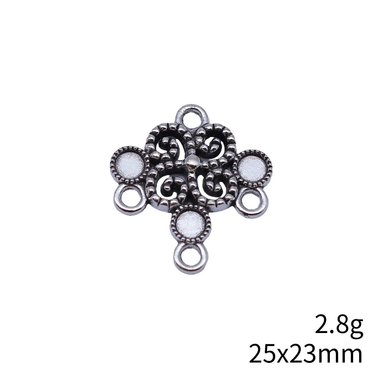 25x23mm 2.8g Multicolor Zinc Alloy Earring Connector Charm for DIY Earring Making