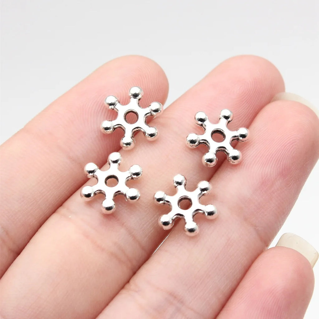 11x11mm 0.72g Antique Silver Zinc Alloy Round Spacer Beads for DIY Necklace Bracelet Jewelry Making