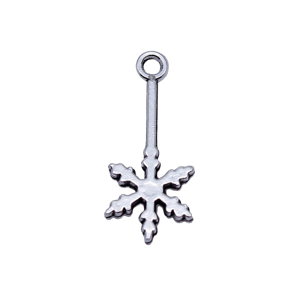 24x10mm 0.76g Antique Silver Zinc Alloy Snowflake Magic Wand Charm Pendant for DIY Necklace Jewelry
